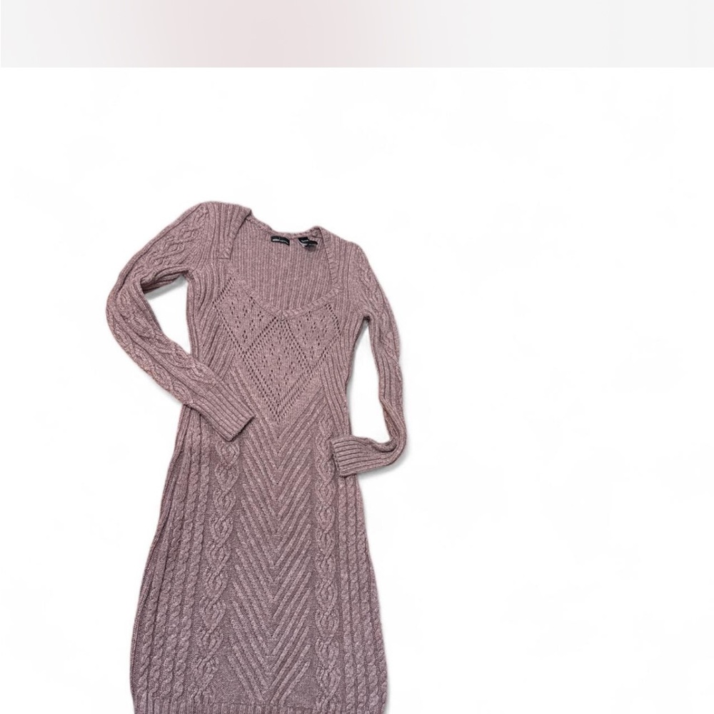 Moda International Long Sleeve Knit Dress in Mauve